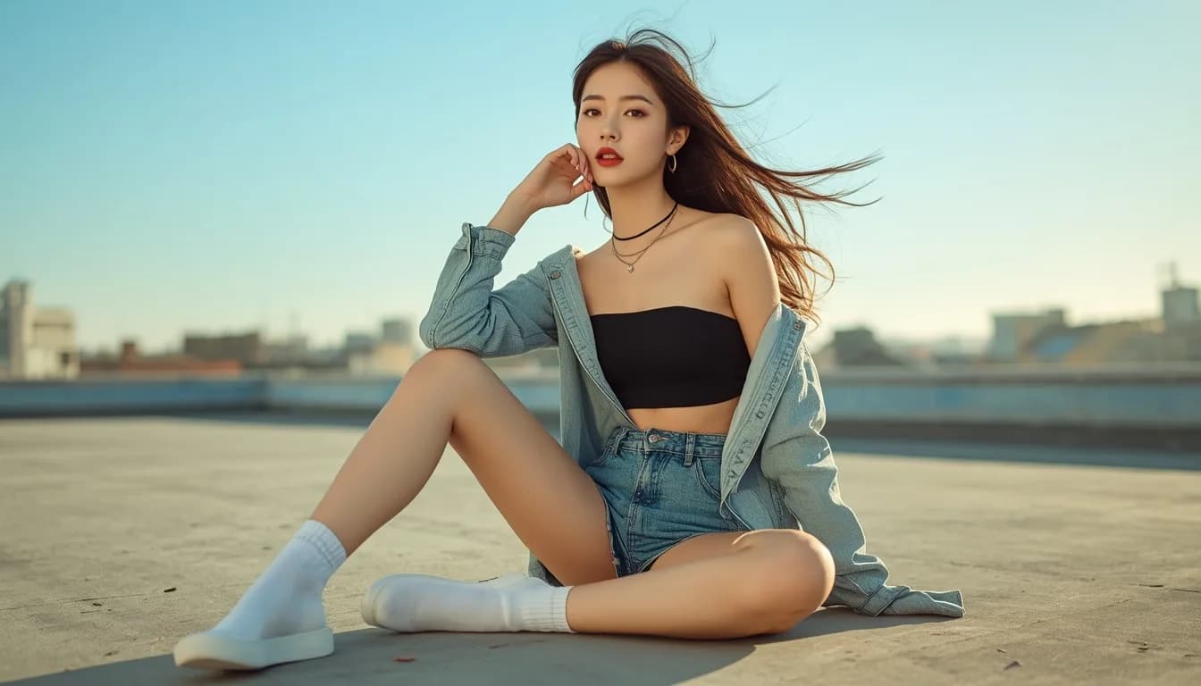 옥상 여성3